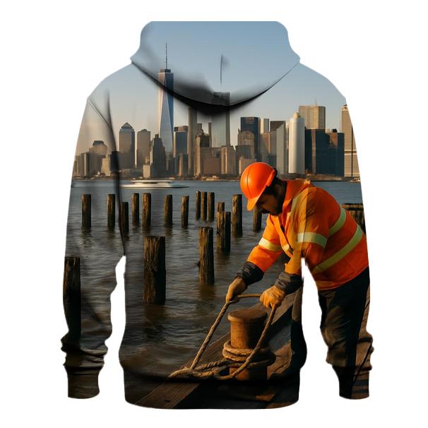 Red Hook Pier Panorama With Lower Manhattan Working Waterfront hoodies fashion