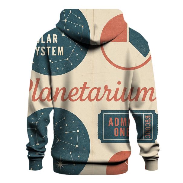 Mid Century Planetarium Brochure Collage Print lightweight hoodies