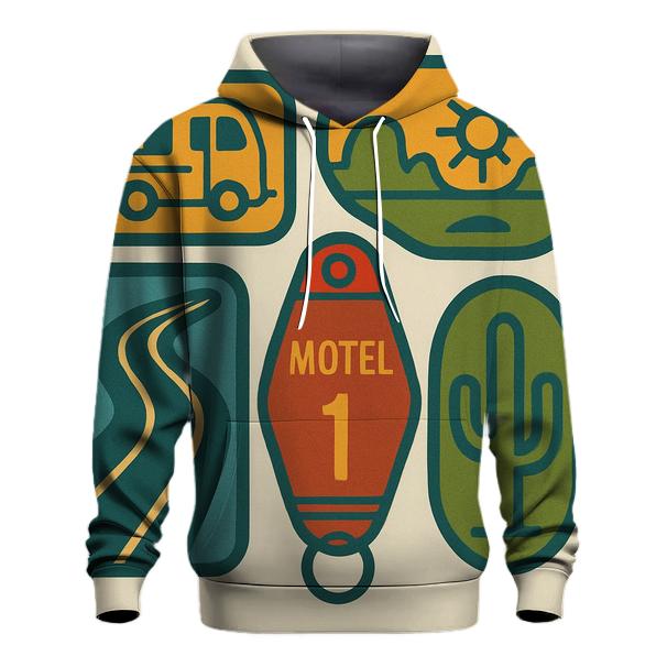 Groovy Road Trip Badge Collage graphic hoodies