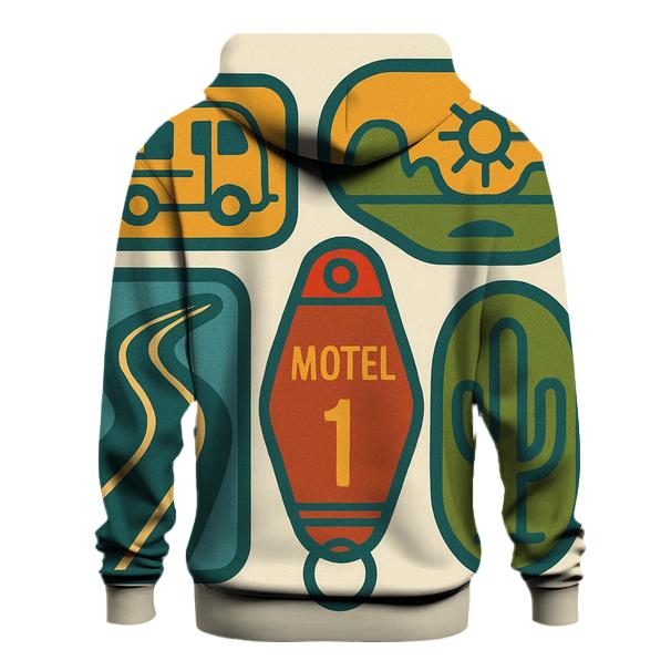 Groovy Road Trip Badge Collage graphic hoodies