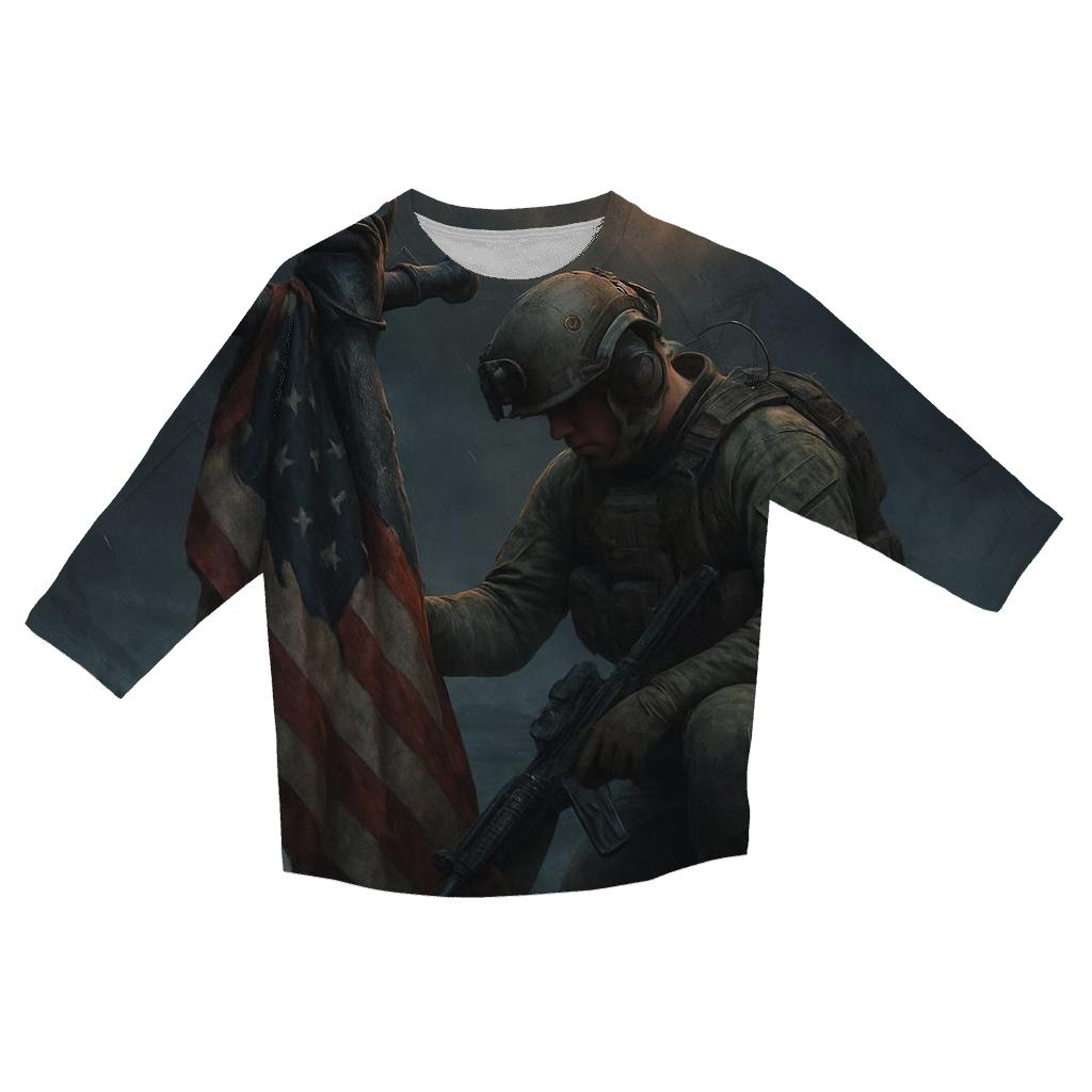 Harbor Watch Valor Flag trendy 3/4 sleeve tops