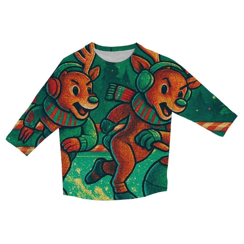 Reindeer Curling Championship On Peppermint Ice personalized 3/4 sleeve tees