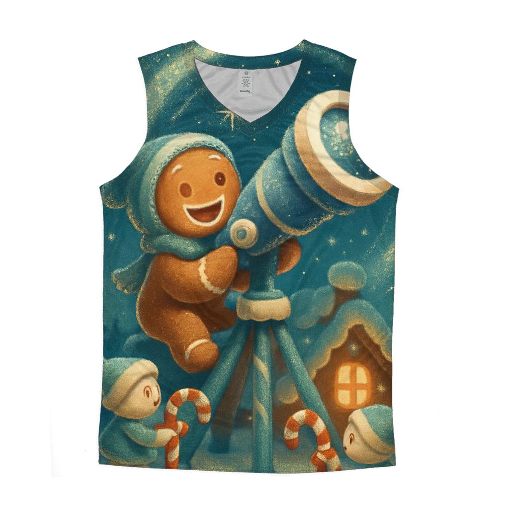 Gingerbread Observatory Under The Aurora sports performance tank tops