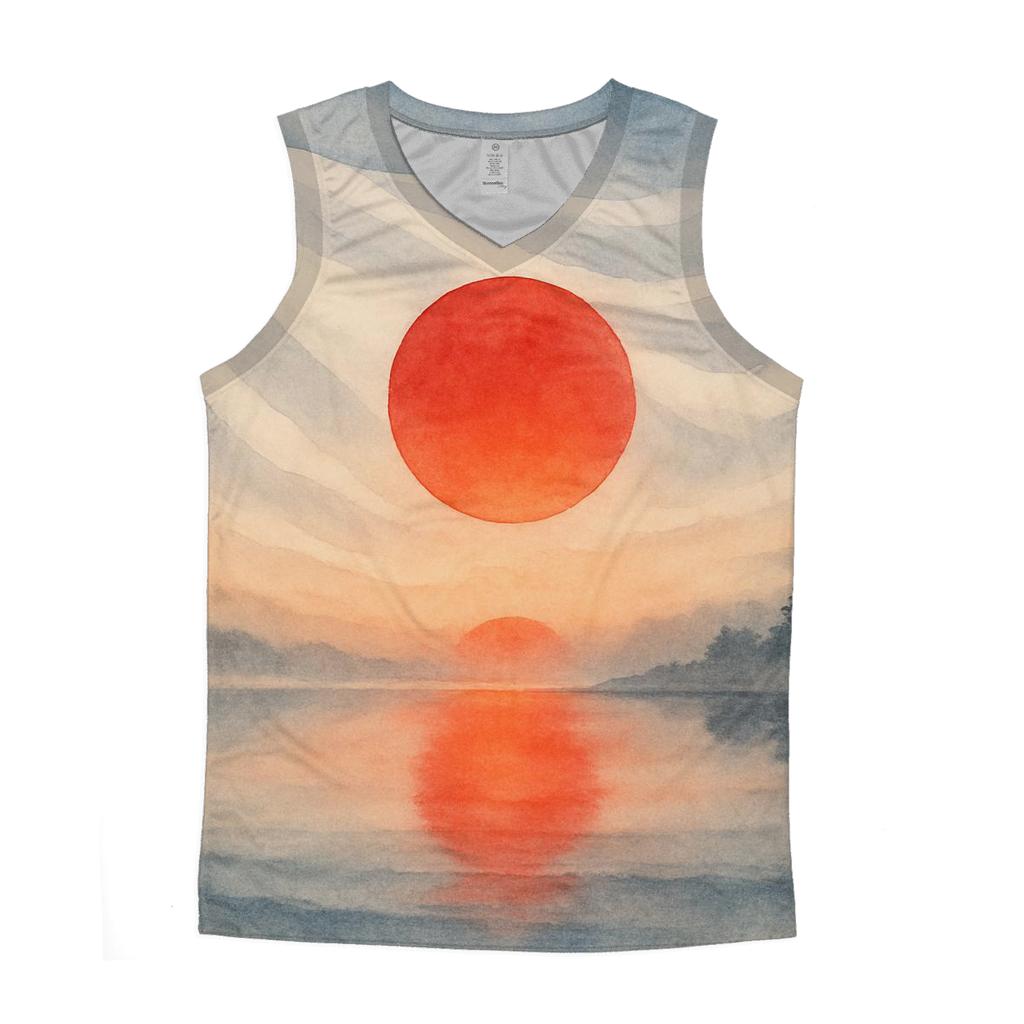 Japan Rising Tide Reflection casual summer tank tops