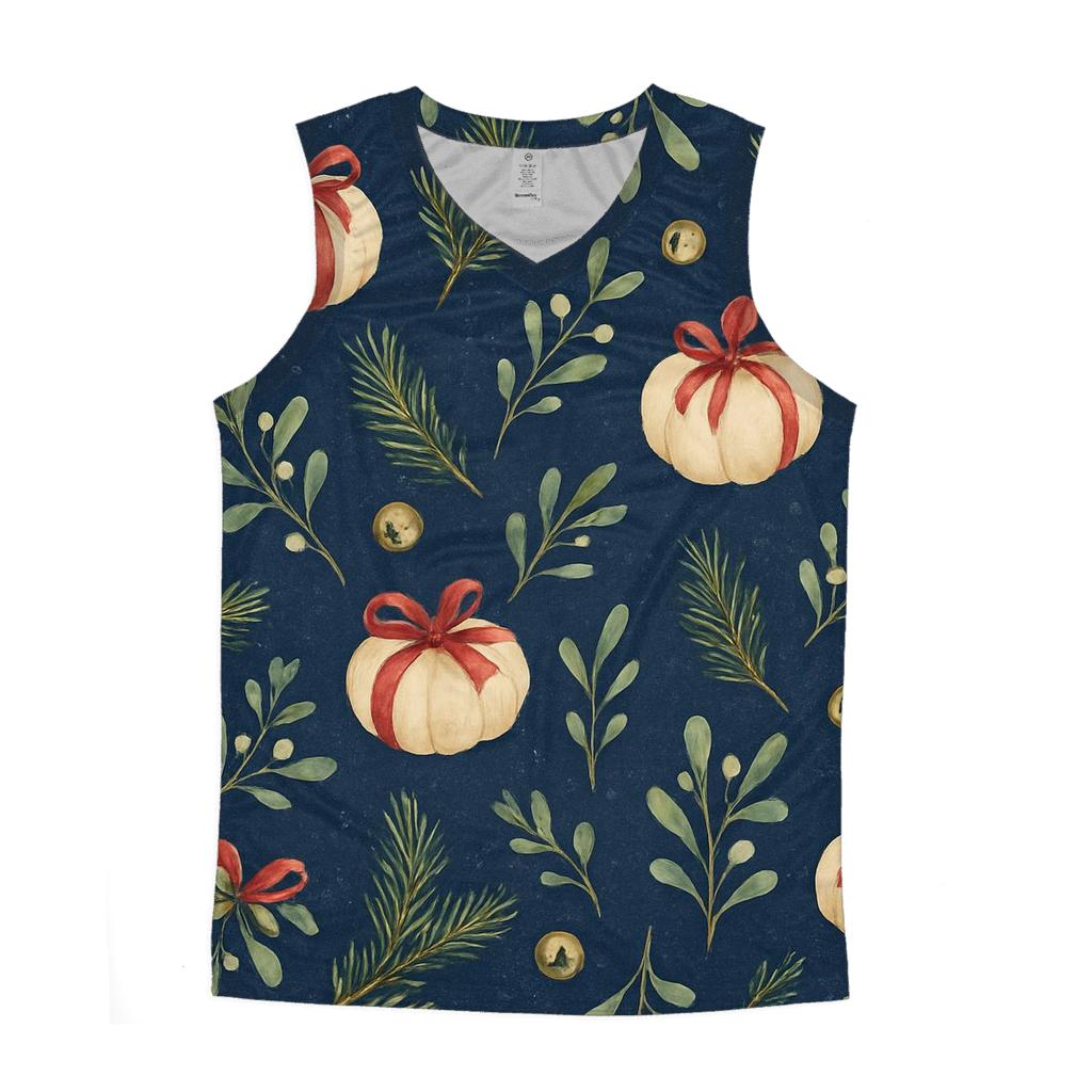 Ivory Pumpkin Gift Wrap Scatter On Midnight Blue Background trendy fitted tank tops