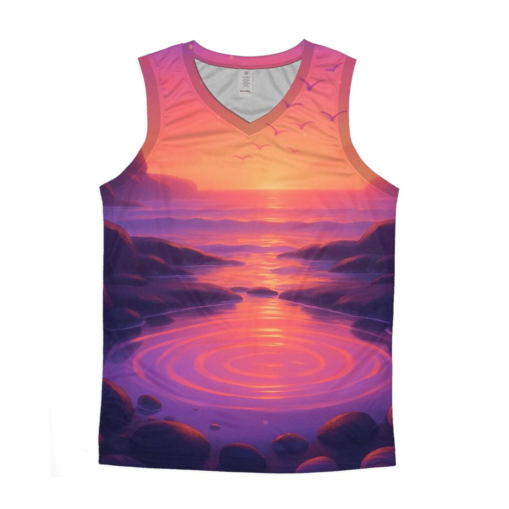 Celestial Tidepool Sunset Sanctuary casual summer tank tops