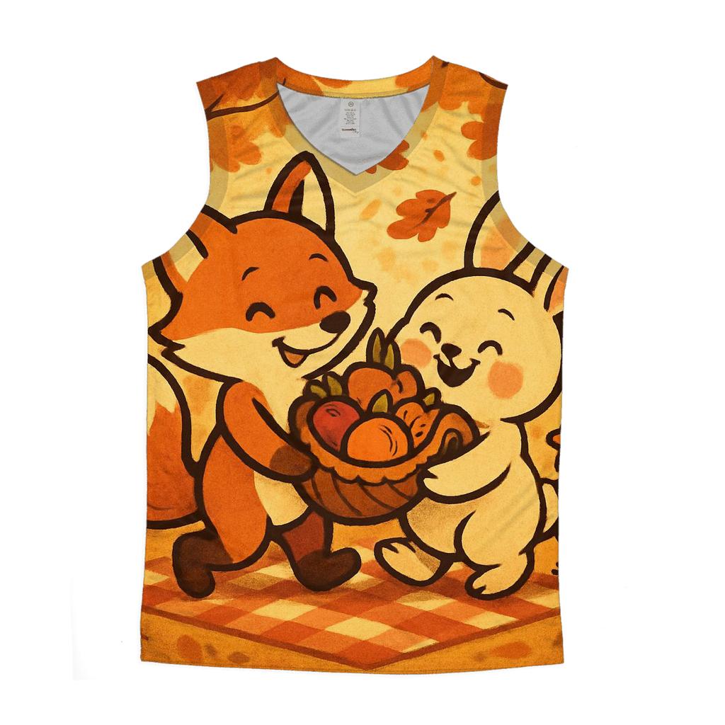 Forest Friends Harvest Parade Under Sunbeams stylish racerback tanks