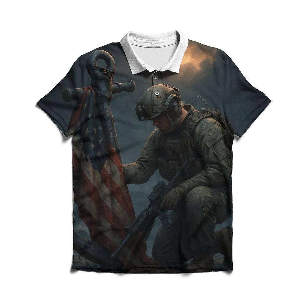 Harbor Watch Valor Flag designer slim fit polos