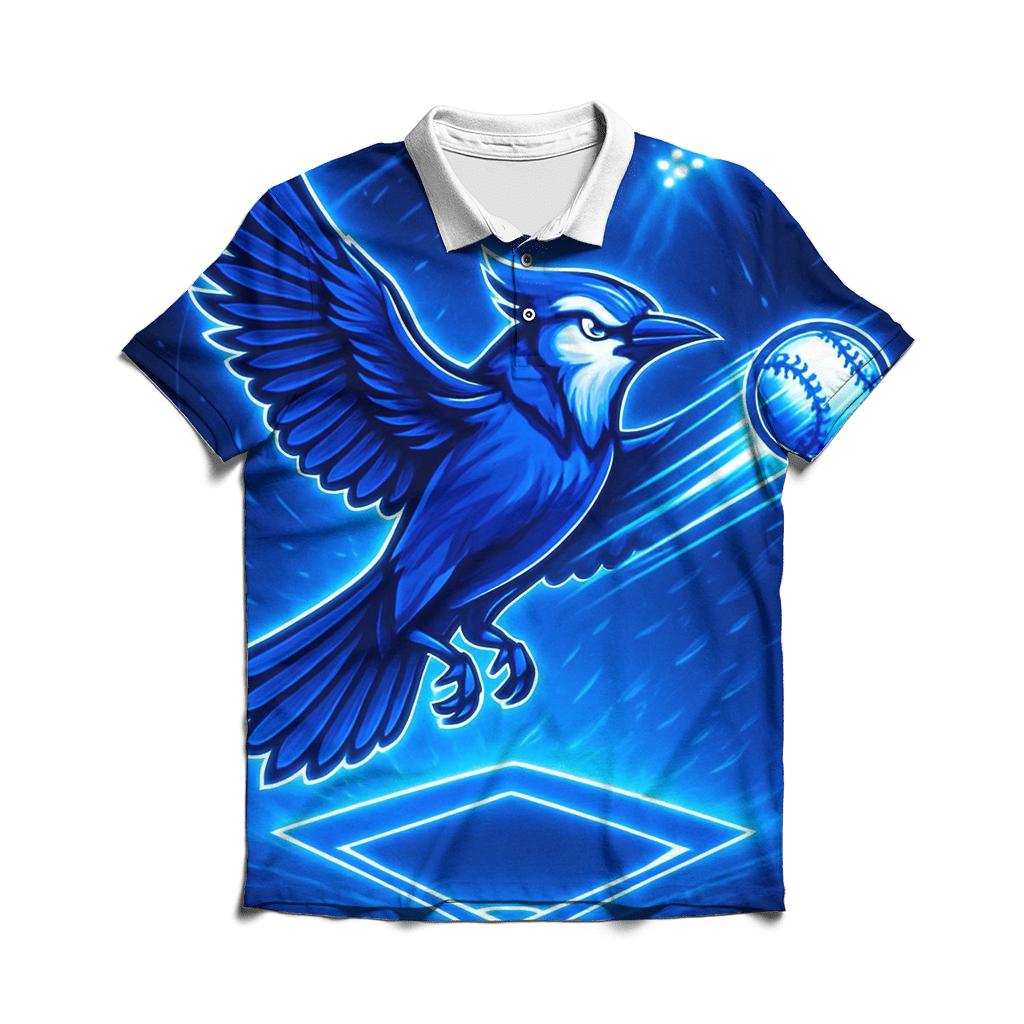 Diamond Comet Blue Jays Surge branded logo polo shirts