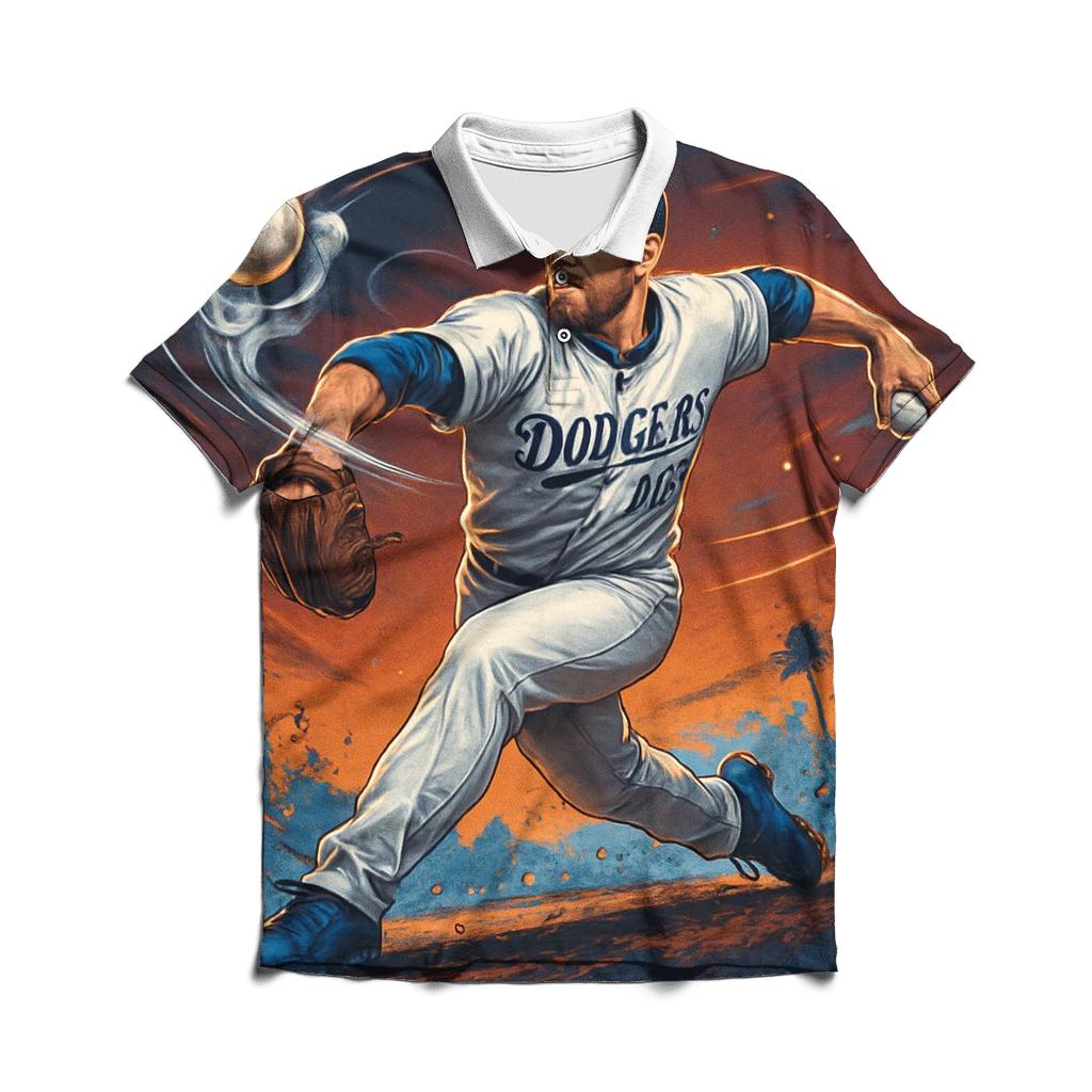 Chrome Pitcher Through Sunset Atmosphere custom polo shirts