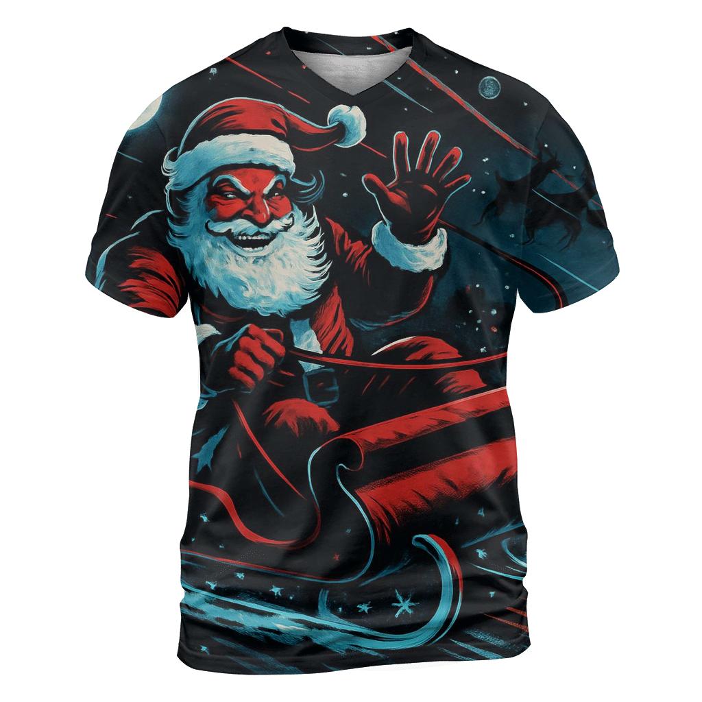 Midnight Sleigh Drift Santa custom all-over print shirts