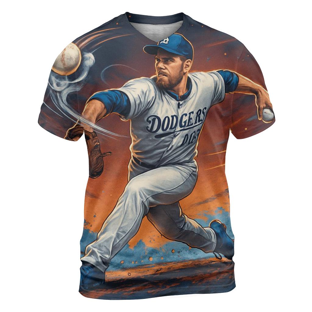 Chrome Pitcher Through Sunset Atmosphere artistic all-over print tops