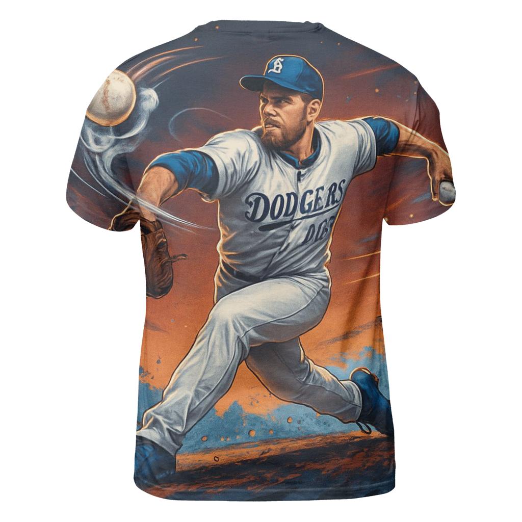 Chrome Pitcher Through Sunset Atmosphere artistic all-over print tops