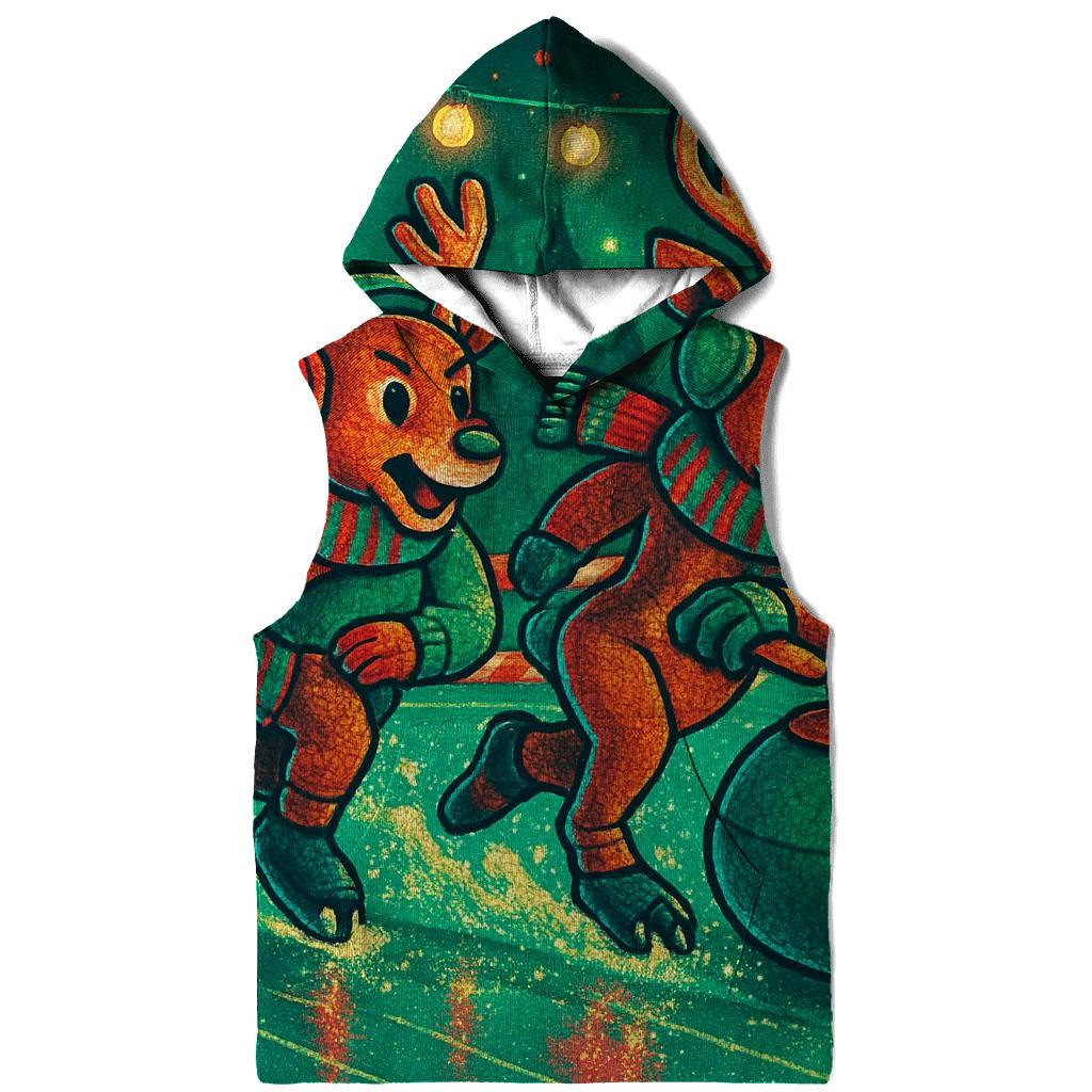 Reindeer Curling Championship On Peppermint Ice premium hoodies