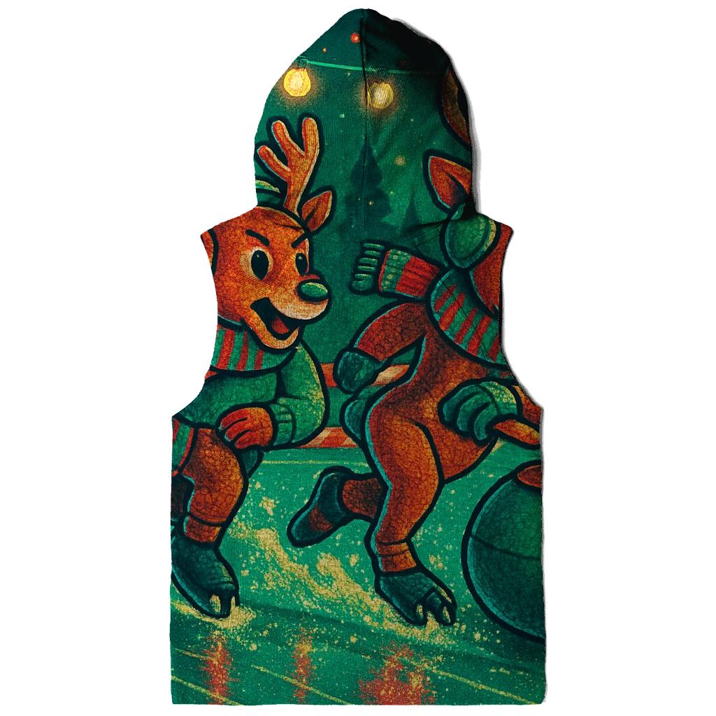 Reindeer Curling Championship On Peppermint Ice premium hoodies