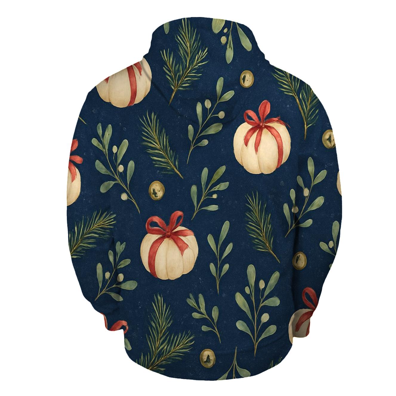 Ivory Pumpkin Gift Wrap Scatter On Midnight Blue Background hoodie styles