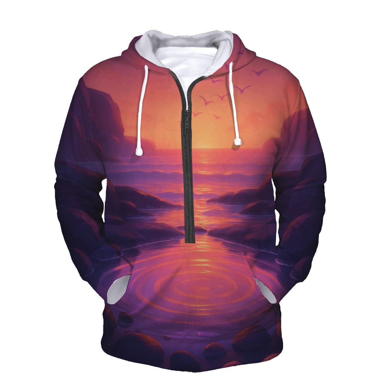 Celestial Tidepool Sunset Sanctuary heavyweight hoodies