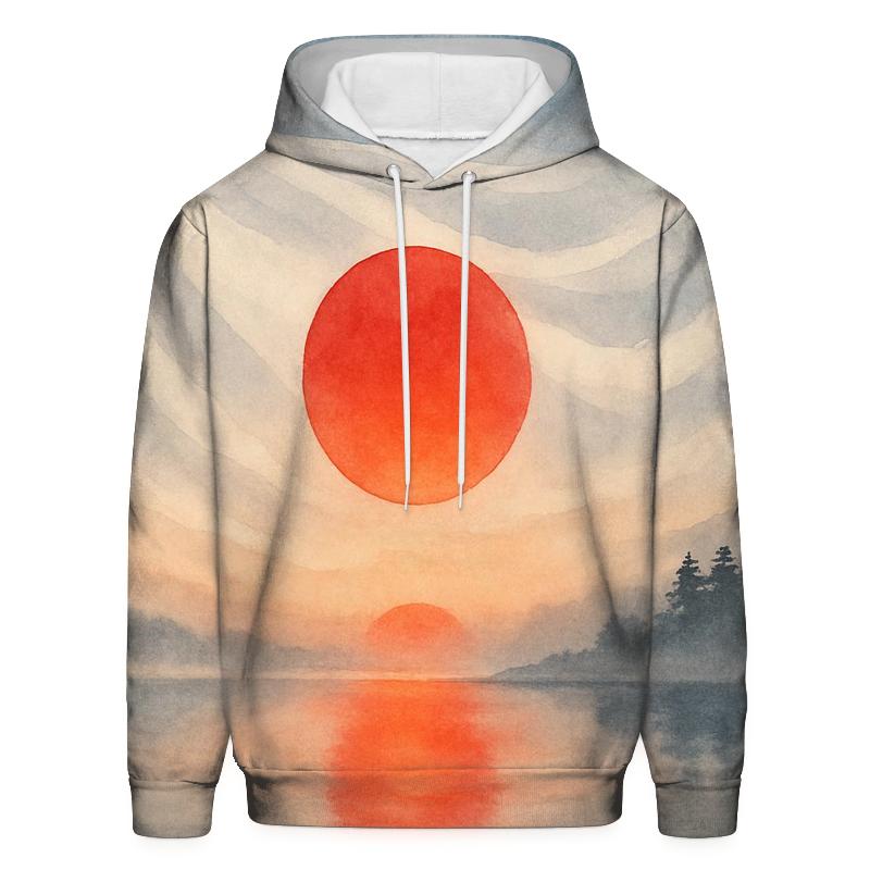 Japan Rising Tide Reflection hoodie styles