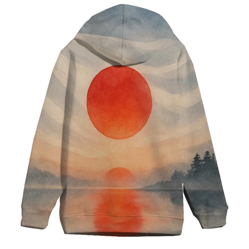 Japan Rising Tide Reflection hoodie styles