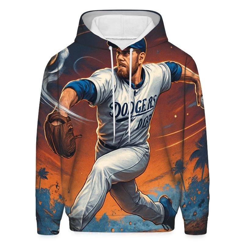 Chrome Pitcher Through Sunset Atmosphere premium hoodies