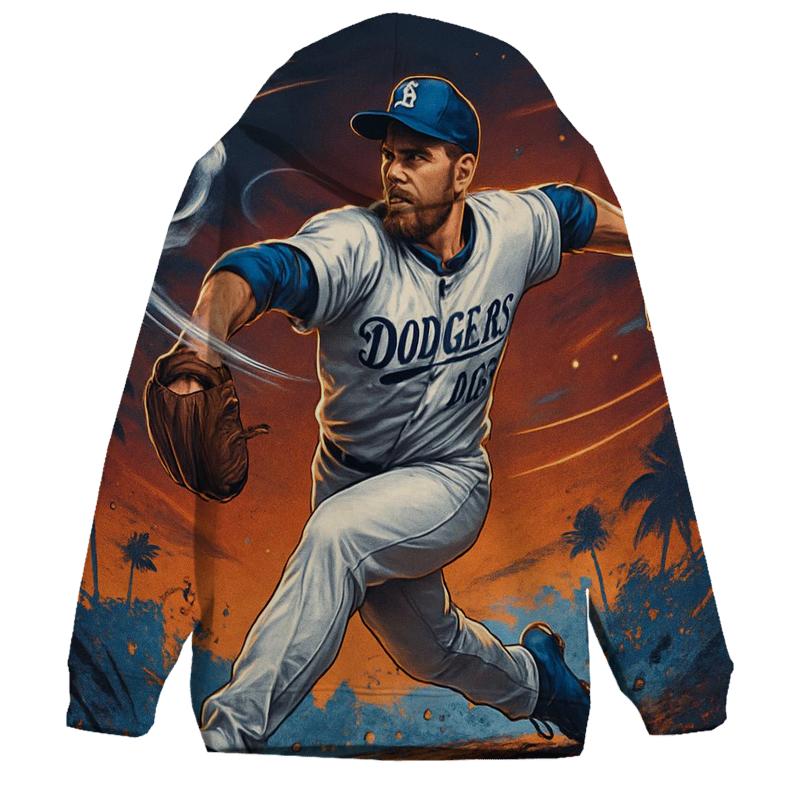 Chrome Pitcher Through Sunset Atmosphere premium hoodies