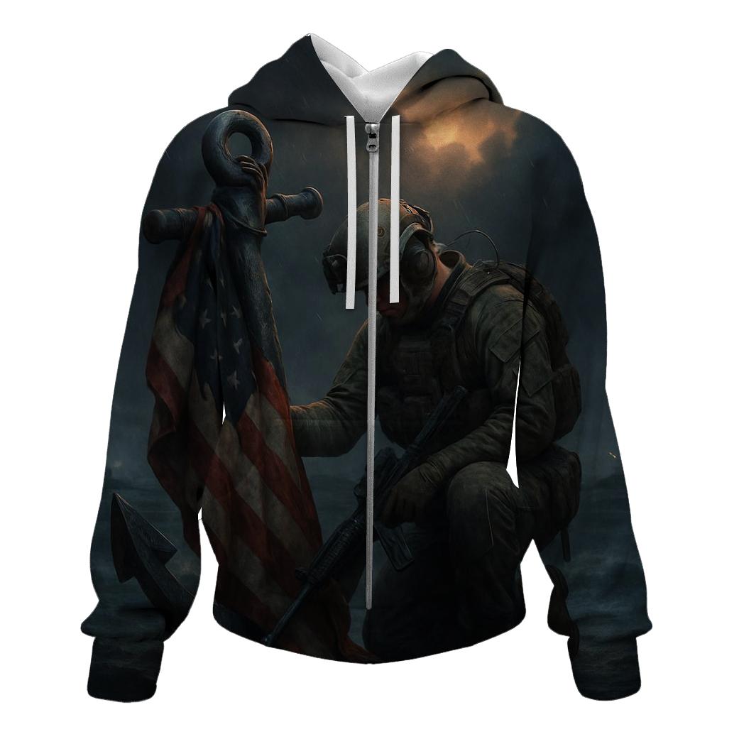Harbor Watch Valor Flag premium hoodies