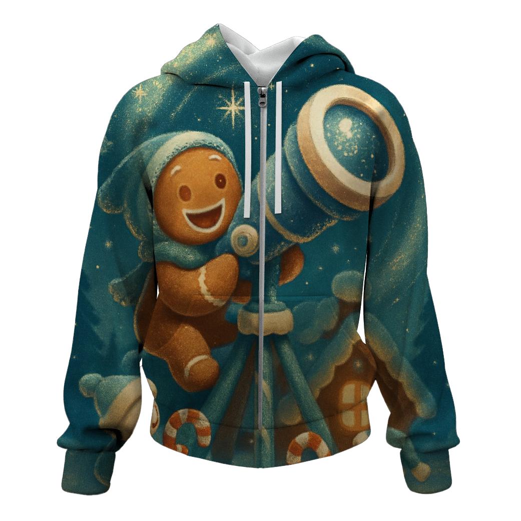 Gingerbread Observatory Under The Aurora heavyweight hoodies