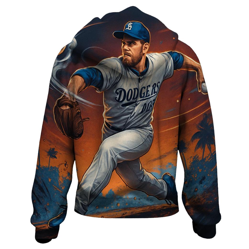 Chrome Pitcher Through Sunset Atmosphere printed hoodies