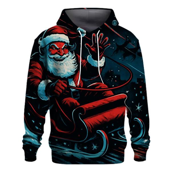 Midnight Sleigh Drift Santa zip-up hoodies