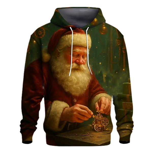 North Pole Clockwork Giftmaker Santa heavyweight hoodies