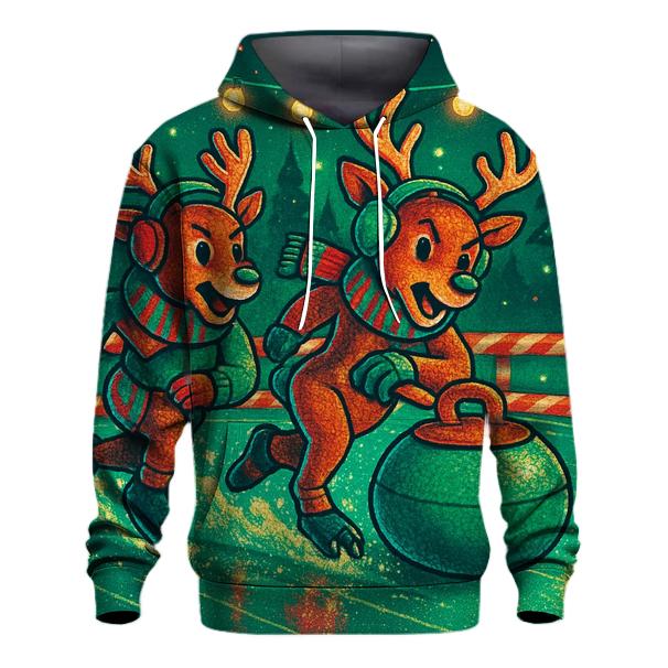 Reindeer Curling Championship On Peppermint Ice hoodies fashion