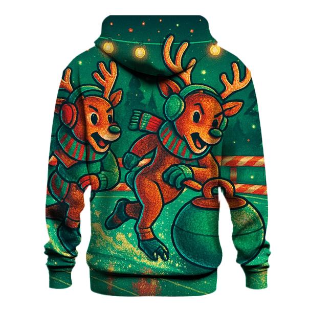 Reindeer Curling Championship On Peppermint Ice hoodies fashion