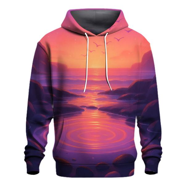 Celestial Tidepool Sunset Sanctuary lightweight hoodies