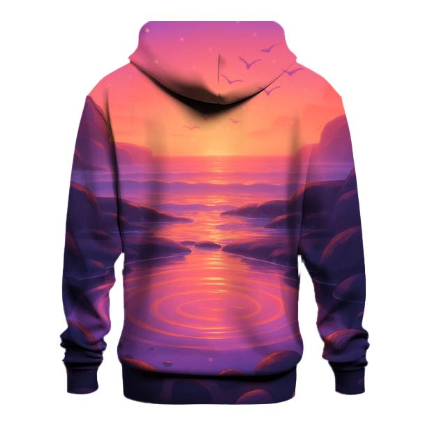 Celestial Tidepool Sunset Sanctuary lightweight hoodies