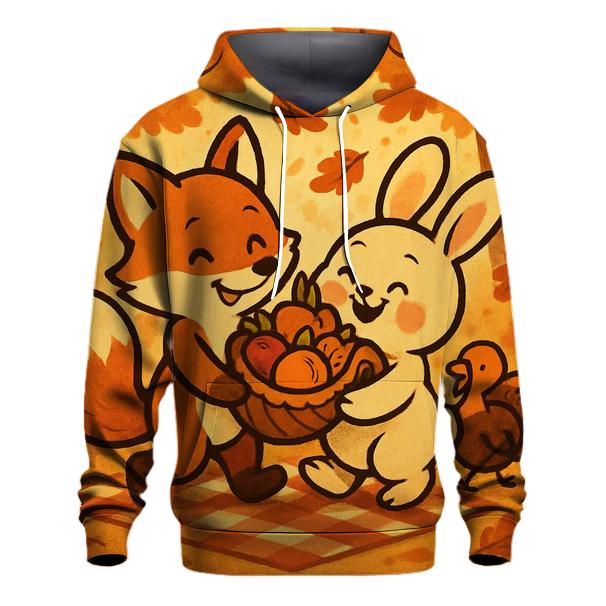 Forest Friends Harvest Parade Under Sunbeams zip-up hoodies
