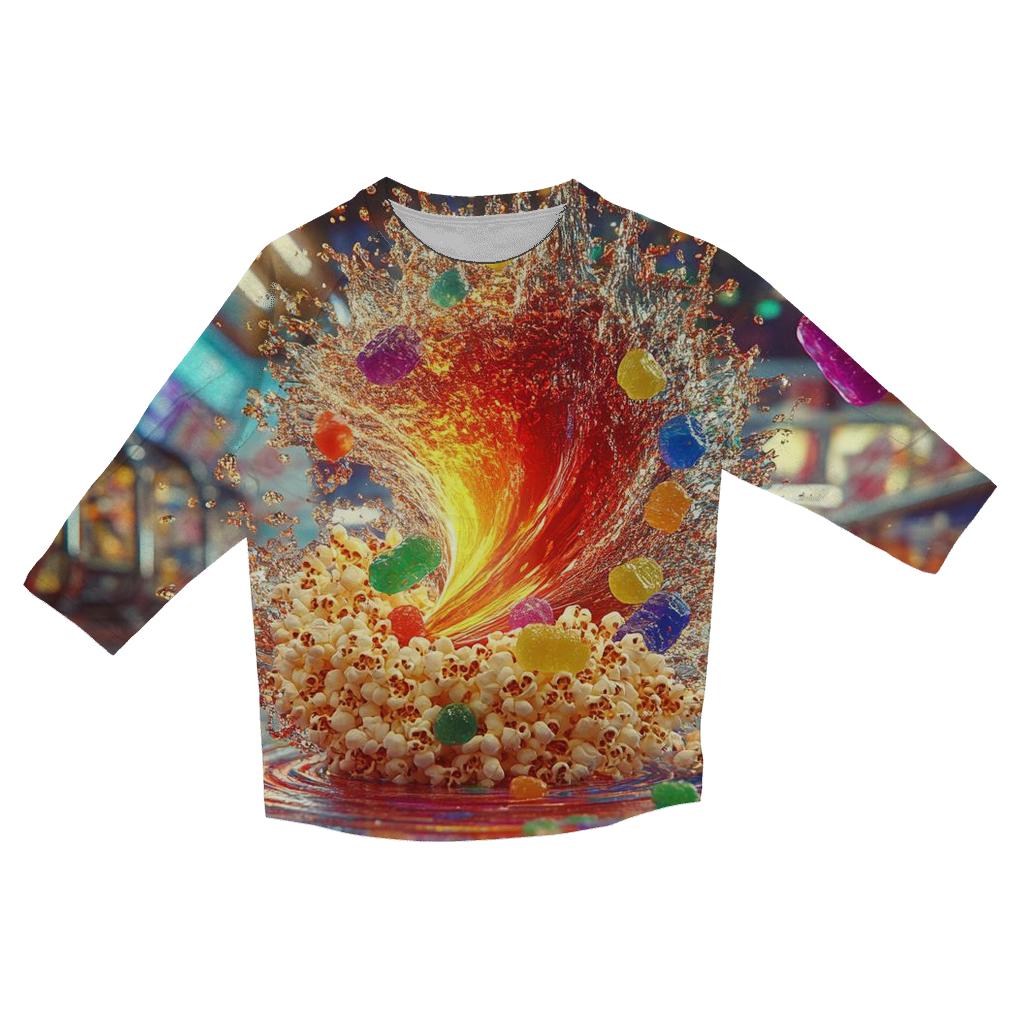 Fizzy Candy Carnival Whirl custom 3/4 sleeve shirts