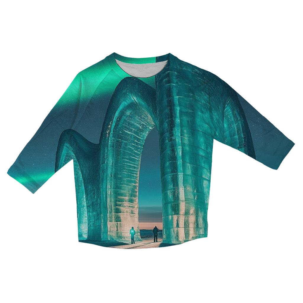 Arctic Ice Cathedral Of Light casual three quarter sleeve shirts