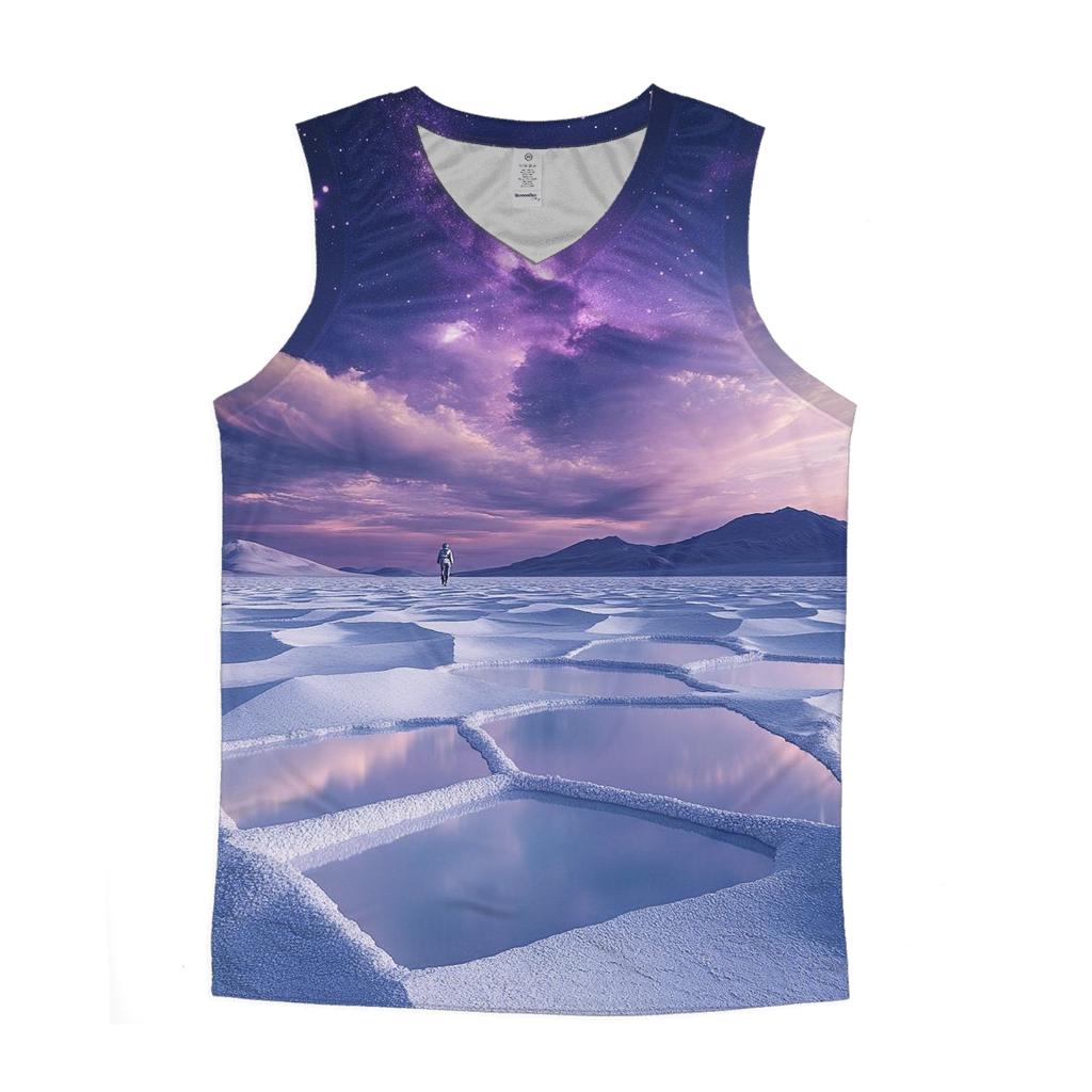 Atacama Salt Flats Under A Violet Nebula personalized athletic tanks