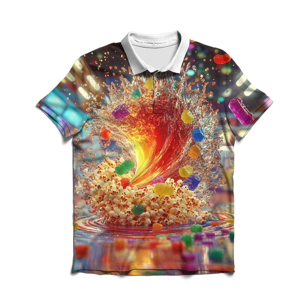 Fizzy Candy Carnival Whirl casual sports polo shirts