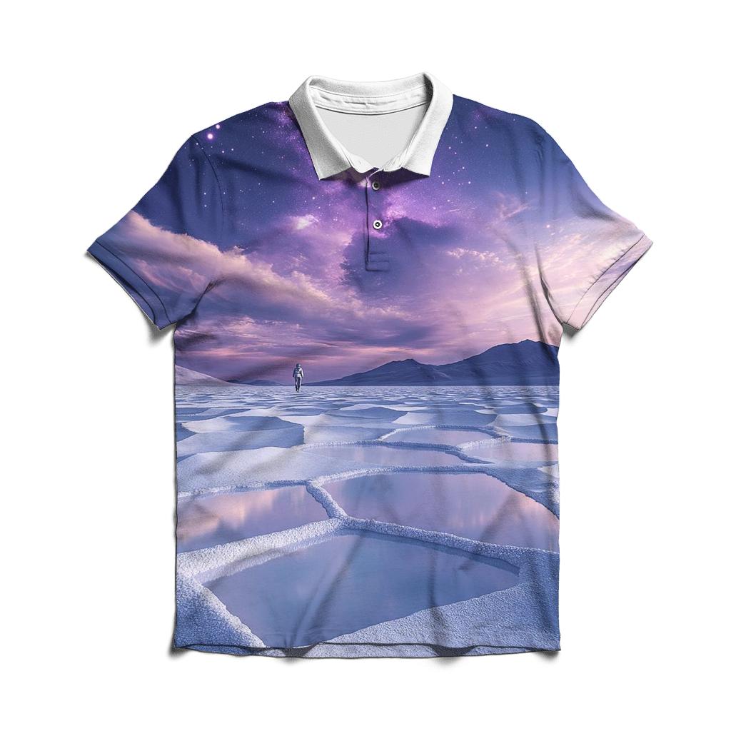 Atacama Salt Flats Under A Violet Nebula stylish collar polo tees