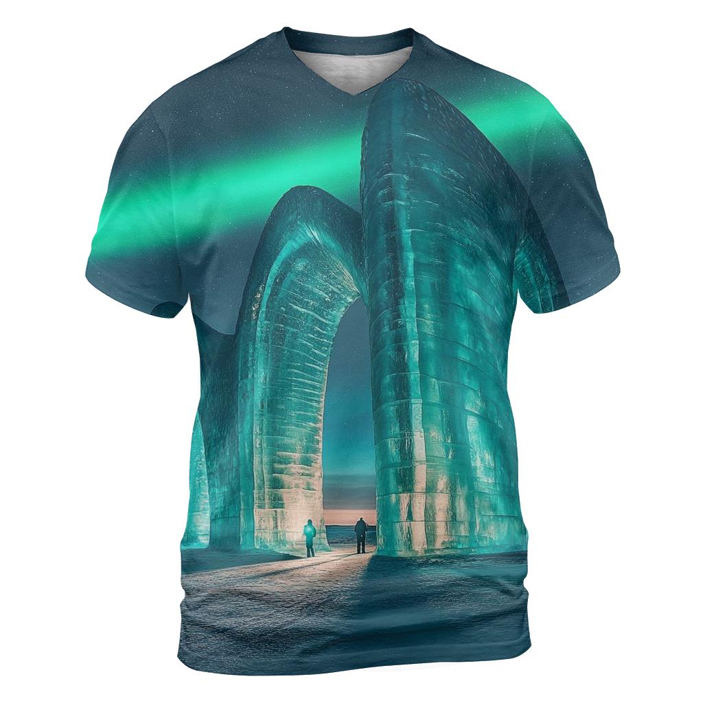 Arctic Ice Cathedral Of Light trendy printed shirt styles