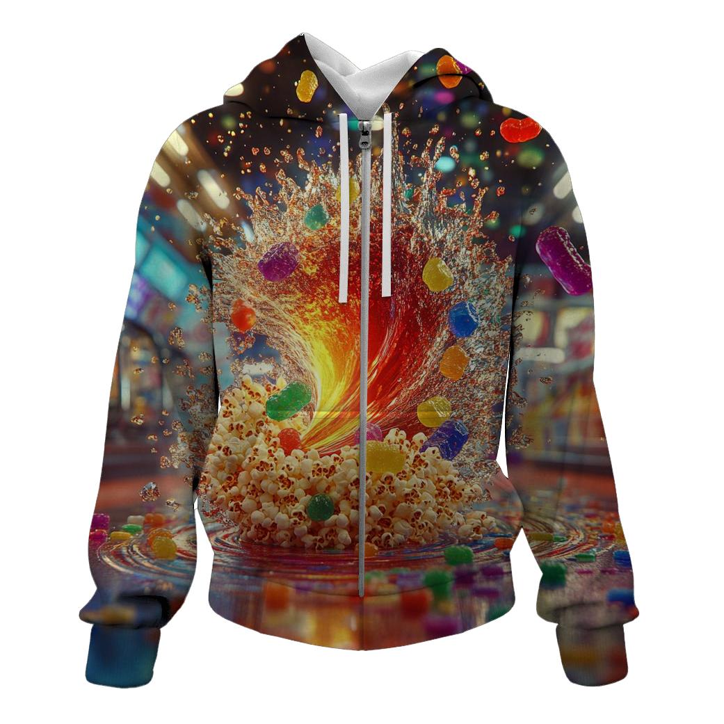 Fizzy Candy Carnival Whirl printed hoodies
