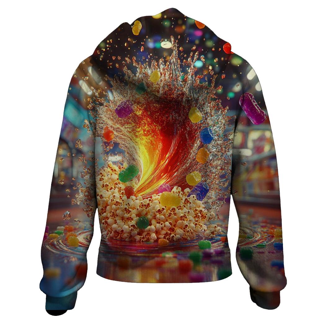 Fizzy Candy Carnival Whirl printed hoodies