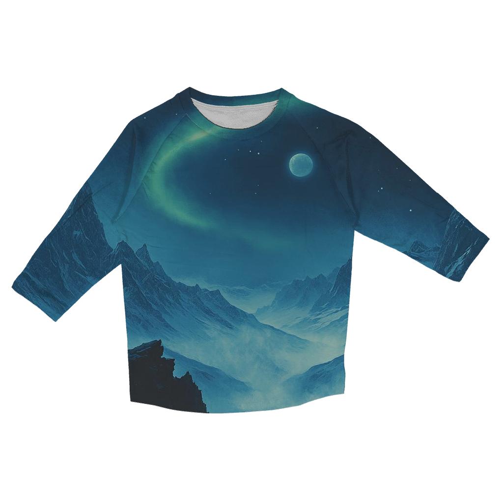 Caspar David Friedrich Inspired Aurora Over Silent Mountains cotton quarter sleeve shirts