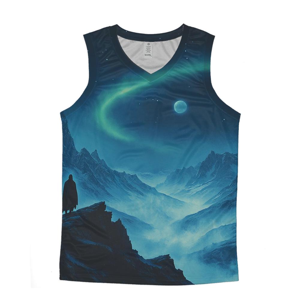Caspar David Friedrich Inspired Aurora Over Silent Mountains casual summer tank tops