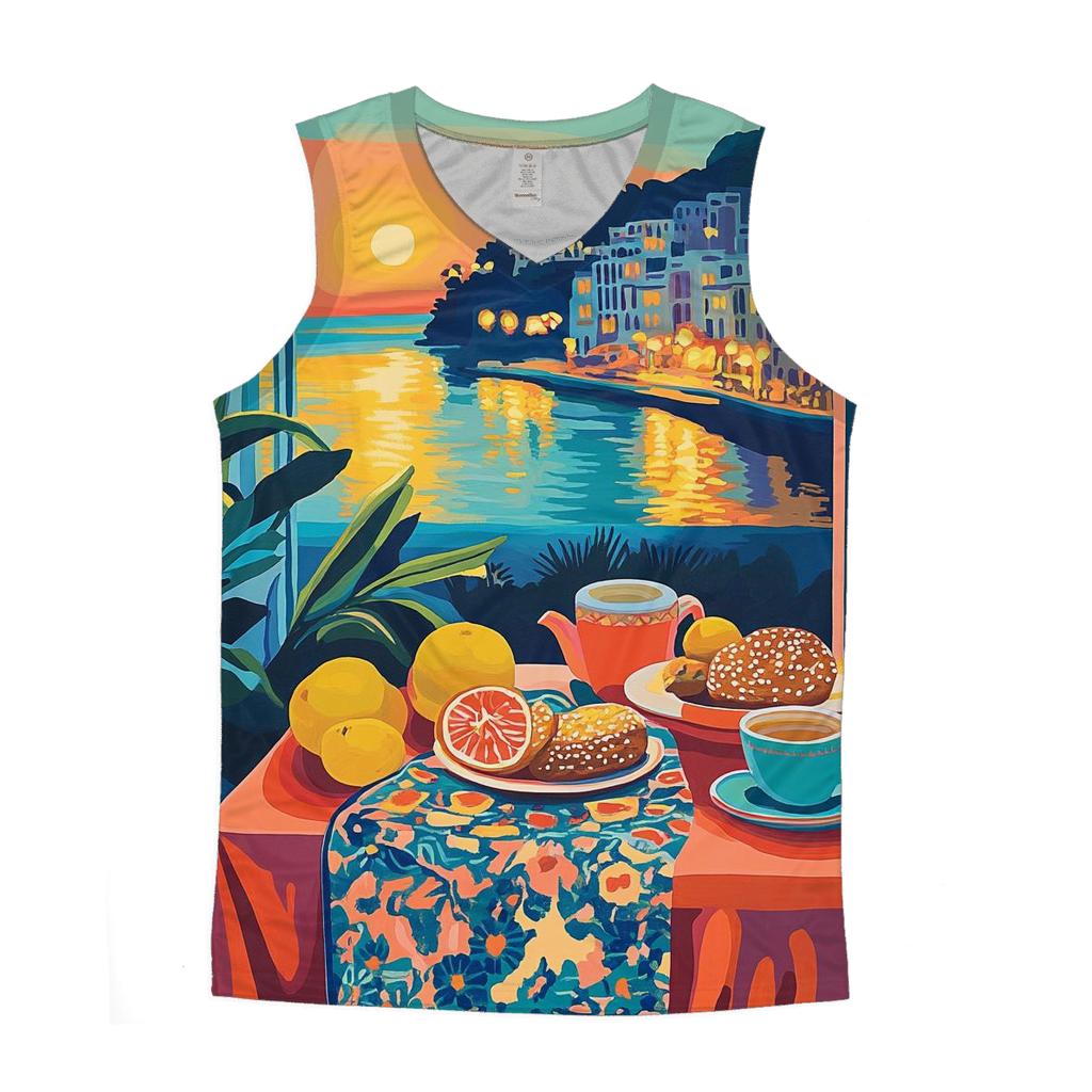 Henri Matisse Inspired Mediterranean Cafe Still Life cotton sleeveless tops