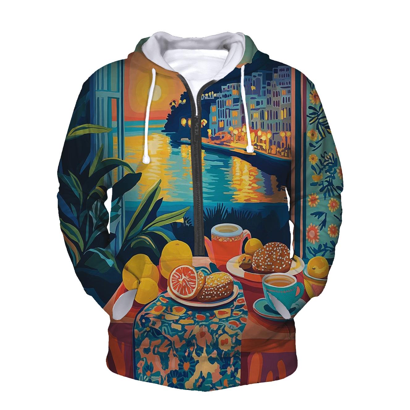 Henri Matisse Inspired Mediterranean Cafe Still Life heavyweight hoodies