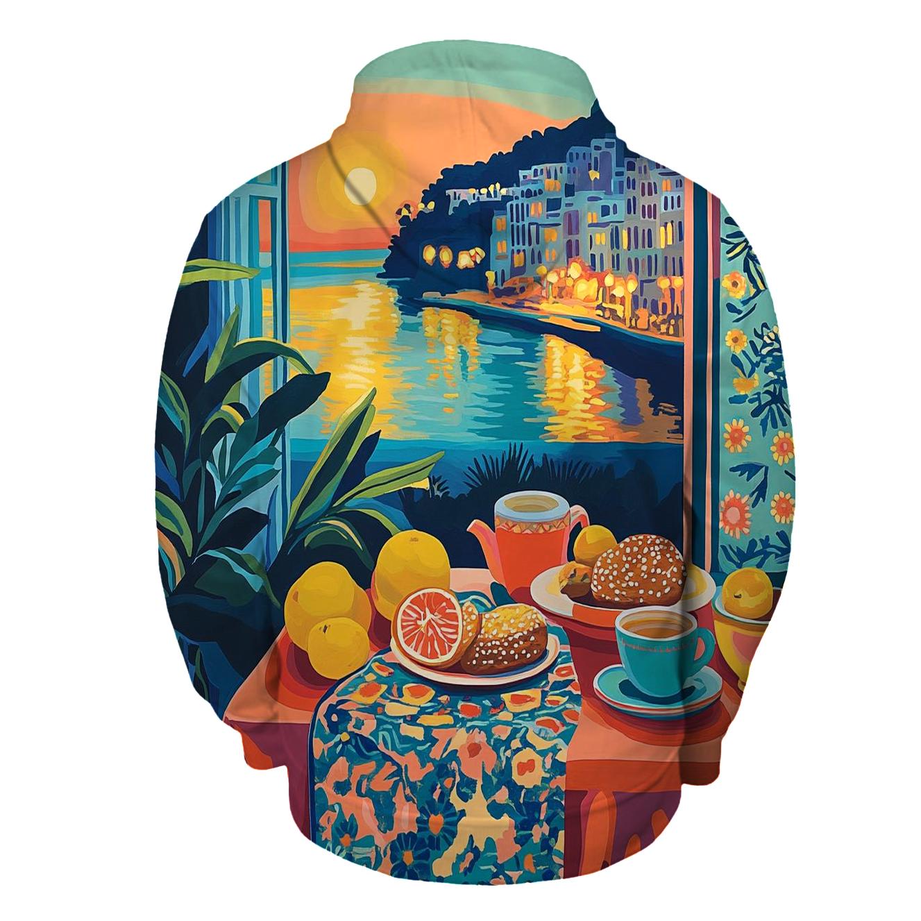 Henri Matisse Inspired Mediterranean Cafe Still Life heavyweight hoodies