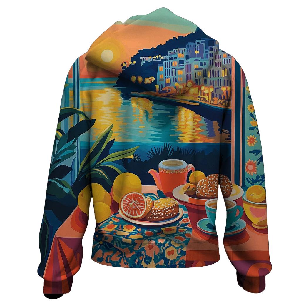 Henri Matisse Inspired Mediterranean Cafe Still Life custom hoodies