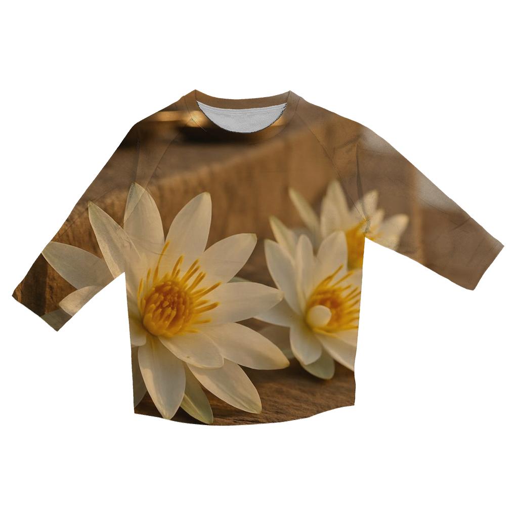 Ganges Water Lily Offerings Drying On A Stone Ghat fashion 3/4 sleeve shirts